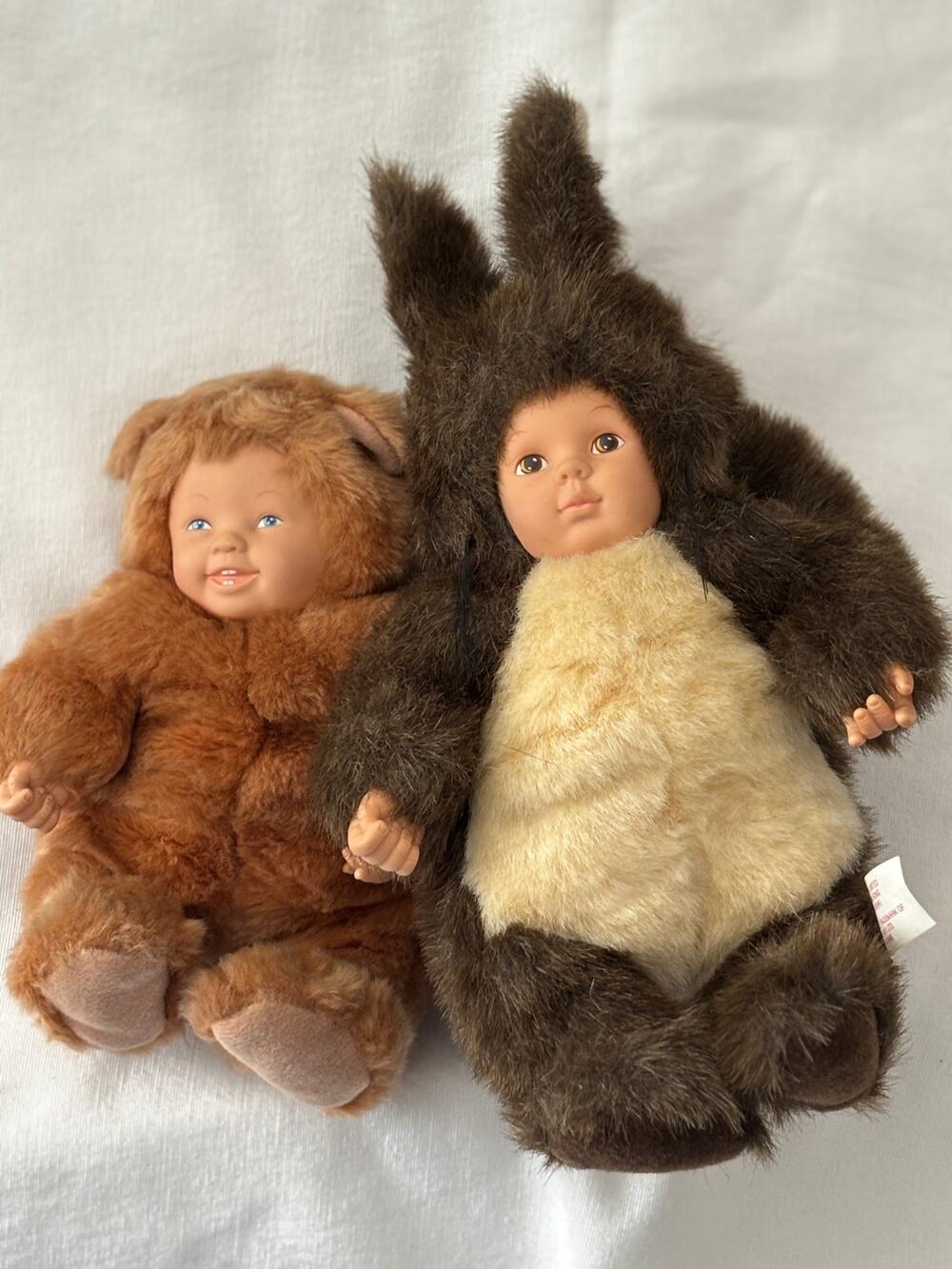 Vintage Anne Geddes Dolls Lot of 2 Bear, Rabbit